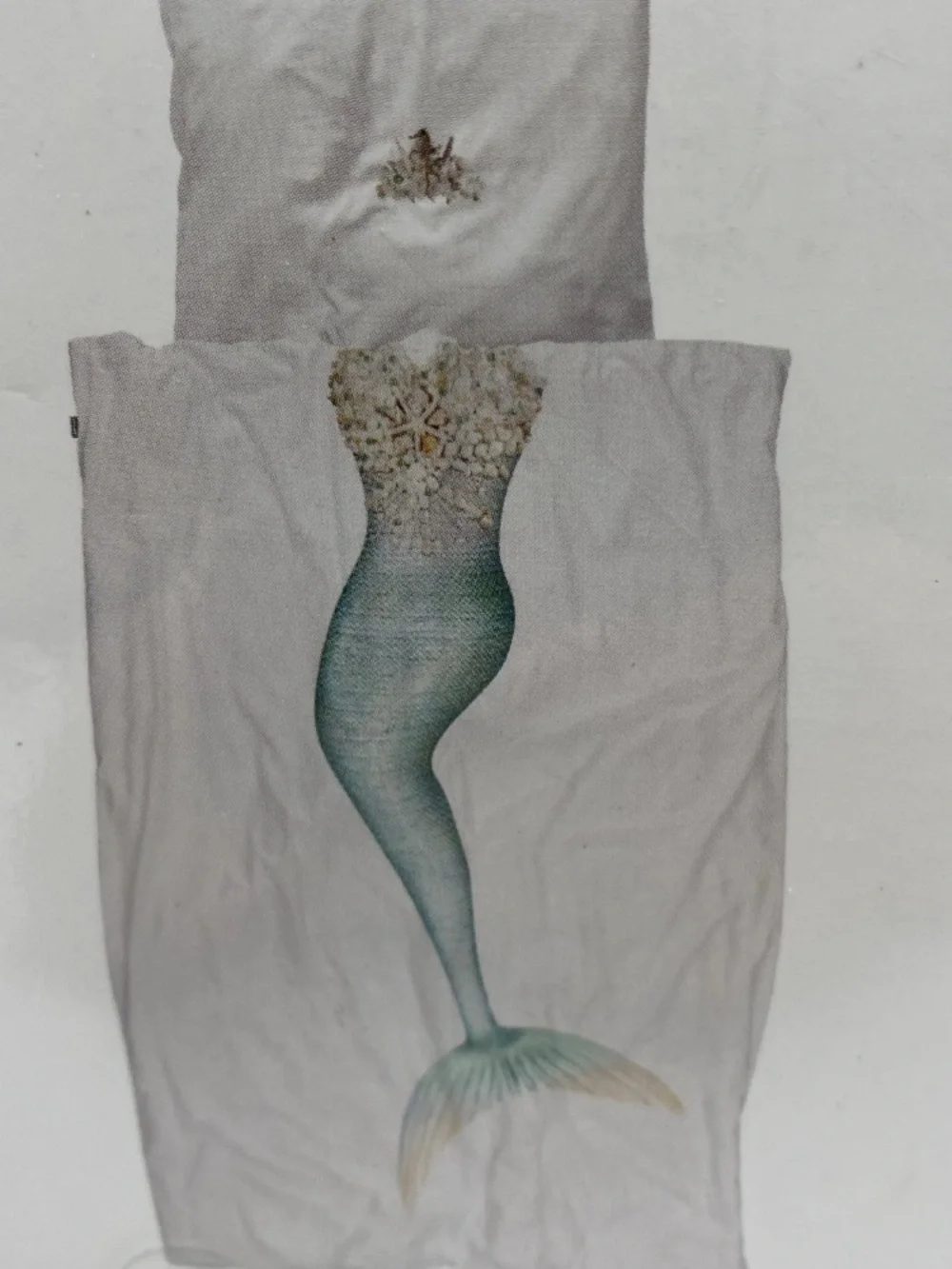 NEW SNURK Mermaid Twin Size Duvet Cover With Pillowcase Set Organic Cotton